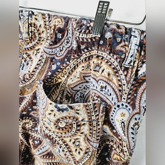Free People Paisley Ankle Pants - Blue and Brown - Picture 9 of 16